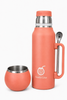 Termos SET DE MATE PLUS Brzoskwiniowy YERBA MATE 1,3 L + TYKWA + BOMBILLA