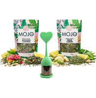 Zestaw Herbat Zielonych + Zaparzacz Serce |Imbir Lemon i Kaktusowo-Cytrynowa