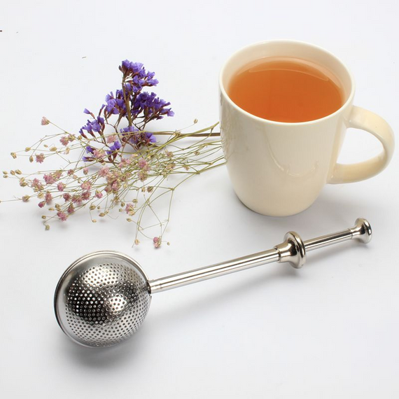 Nierdzewny zaparzacz z długą rączką do yerba mate. herbaty, ziół
