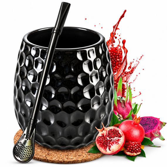 Zestaw Yerba Mate Green Grenade Punch 500 g Czarna Bombilla