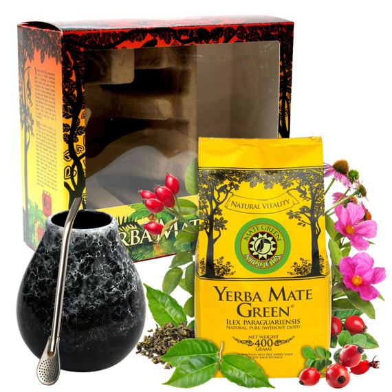 Yerba Mate Na Odchudzanie Slim Fit Silueta Energia Zestaw akcesoria 400g