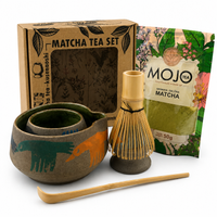 Zestaw Matcha Tea Set z ceramicznymi akcesoriami handmade w pudełku na prezent