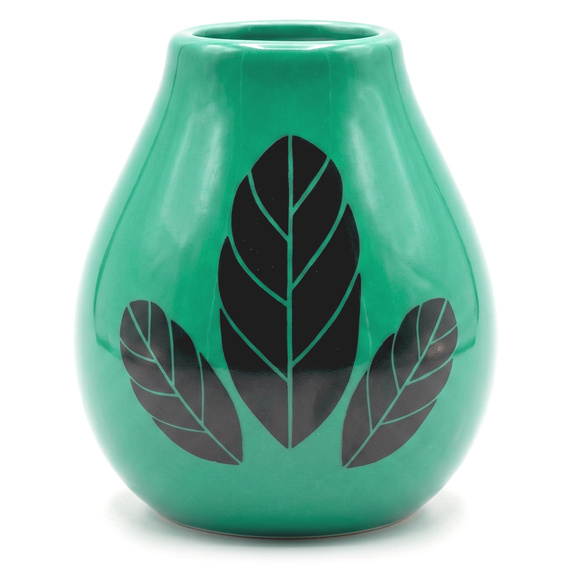 Zestaw Yerba Mate Absinth 400g + Matero Tykwa Ceramiczna Hoja Turkusowa + Bombilla