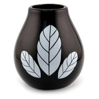 Matero Luka Hoja Black 350 ml - tykwa ceramiczna do yerba mate