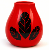 Tykwa ceramiczna Luka Hoja Red naczynie matero do yerba mate
