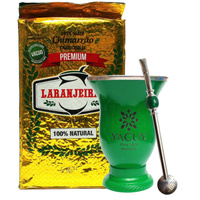 Laranjeiras premium 1kg+Tykwa Yacuy Porongo Verde+Bombilla bola Green