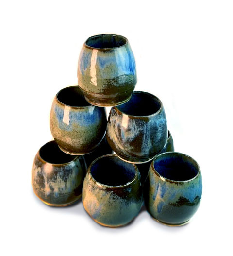 Matero kamionkowe "Miętowa Czekolada" wytoczone ręcznie na kole garncarskim, poj. 350-400 ml.