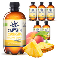 Captain Kombucha Pineapple & Peach 6x 400ml