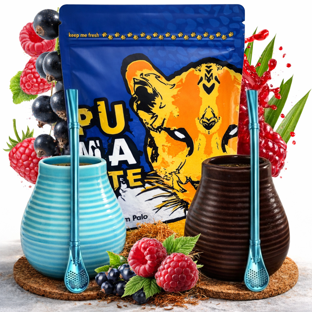 Zestaw Yerba Mate dla Dwojga PumaTe Red Vibe Matero Bombilla, 0.84 kg