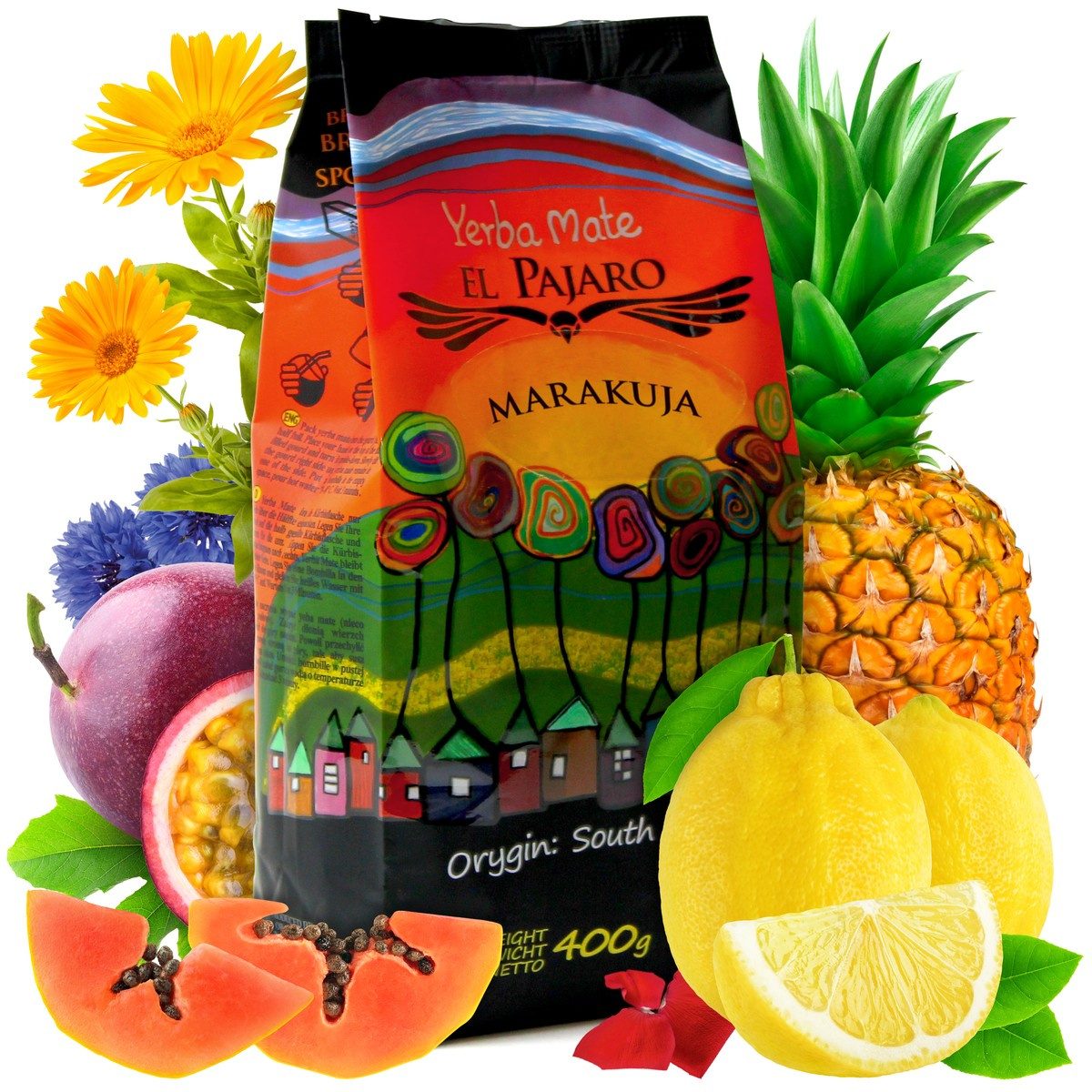 Yerba Mate El Pajaro Maracuya, 0.4 kg