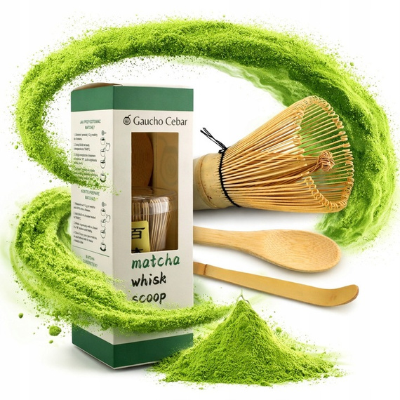 Zestaw bambusowych akcesoriów do przygotowania herbaty Matcha