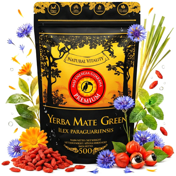 Zestaw Yerba Mate Green Cannabis Absinth 500g + Matero Tykwa Ceramiczna + Bombilla