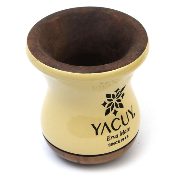 WYPRZEDAŻ-Naczynie do Yerba mate Chimarrao Yacuy Cuia De Madeira Imbuia 200-220 ml - piaskowa- DELIKATNE PRZEBARWIENIA/RYSY/ODCHODZĄCY LAKIER