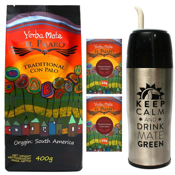 Zestaw Yerba Mate El Pajaro Mocna 0,5kg Yerbomos