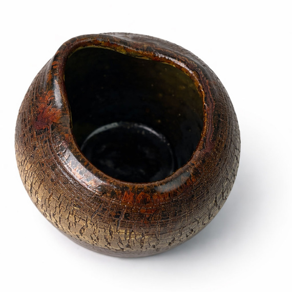 Matero ceramiczne do yerba mate Spękana Ziemia, rękodzieło, 320 ml. 