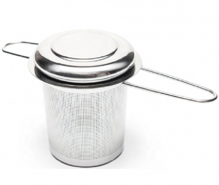 Zaparzacz do herbaty, ziół - Sitko z rączkami i przykrywką / podstawką