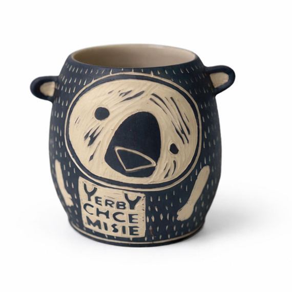 Kamionkowe matero "Yerby Chce Misie" 350 ml (toczone na kole garncarskim)