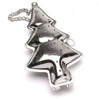 Metalowy zaparzacz do herbaty na łańcuszku - Choinka