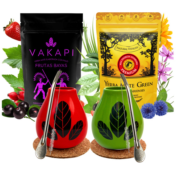 Zestaw Prezentowy Yerba Mate Matero Bombilla DLA DWOJGA z Najlpszymi Mate 