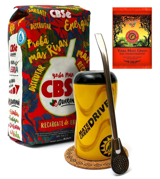 ZESTAW YERBA CBSe MATERO DRIVE + BOMBILLA 19 cm