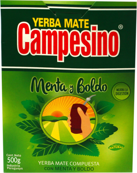WYPRZEDAŻ CAMPESINO MENTA y BOLDO Yerba Mate - pogniecione opakowanie