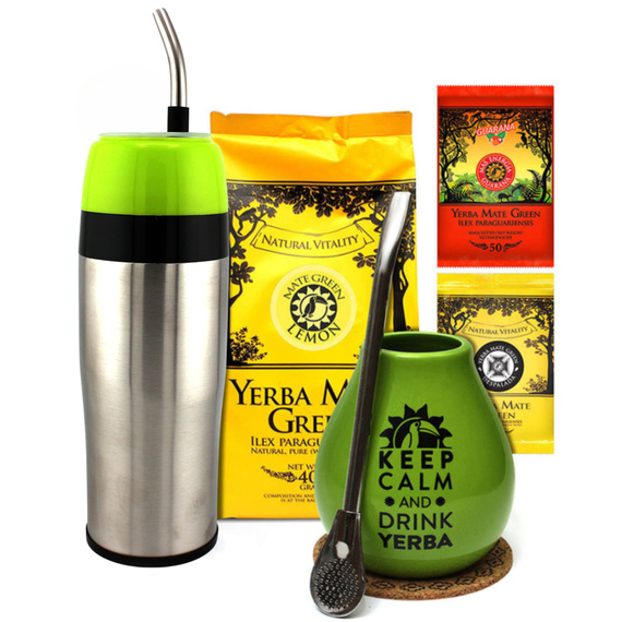 Zestaw Yerba Mate 500g Lemon Guarana + Yerbomos