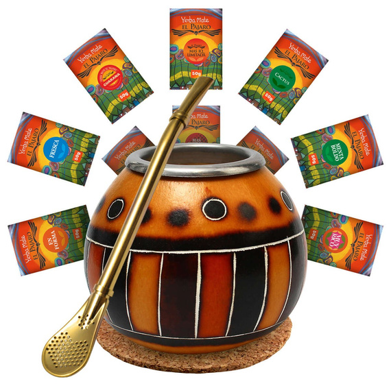 Zestaw Yerba Mate El Pajaro Mix 10x50g Tykwa bombilla