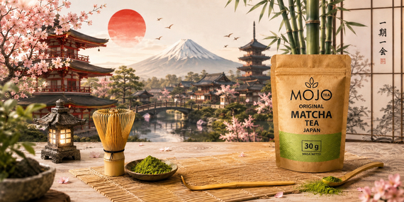 ZESTAW PREZENTOWY 5 SZT DO HERBATY MATCHA JAPAN 100g  ZESTAW PARZENIA ŁYŻKA 