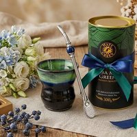 Zestaw Prezentowy Yerba Mate z pięknym Kamionkowym Matero Cuia Shadow Tide