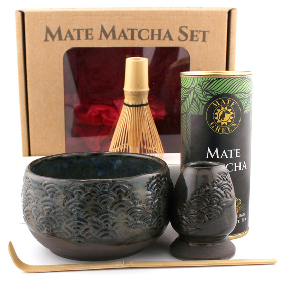 Zestaw Mate Matcha Set z ceramicznymi akcesoriami handmade w pudełku na prezent