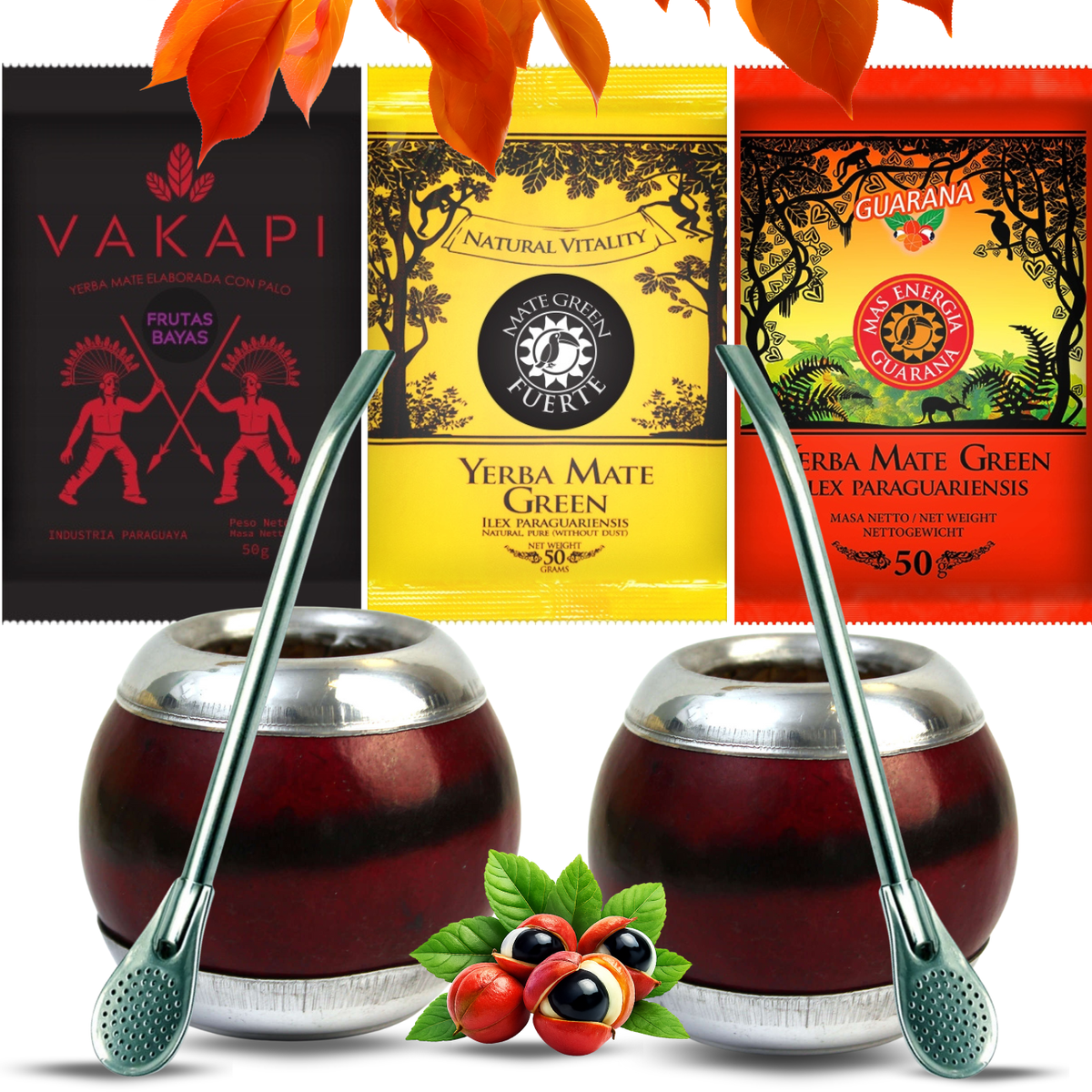 Zestaw Yerba Mate Green Tykwy i Bombille Premium DLA DWOJGA, 0.56 kg