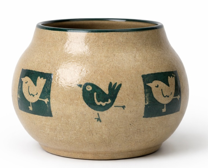 Ceramiczne naczynko do yerba mate "Kurki Trzy" toczone na kole, handmade matero 300 ml, 0.25 kg