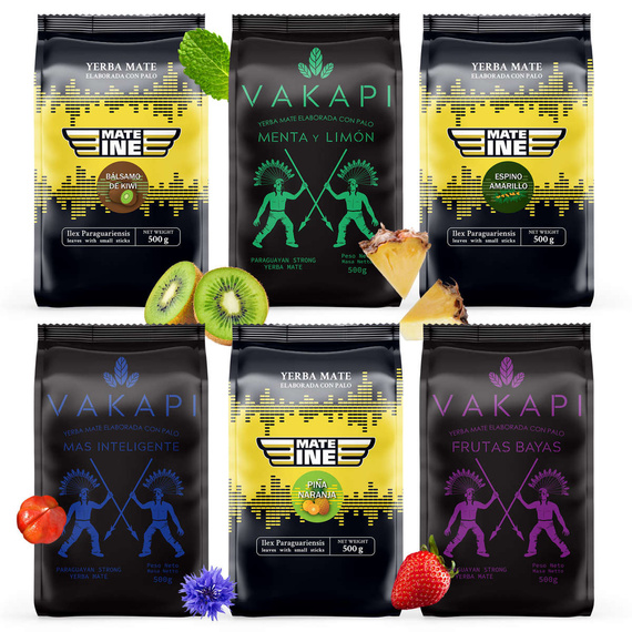 Zestaw Yerba Mate Mateine Owocowe 6x500g 3kg