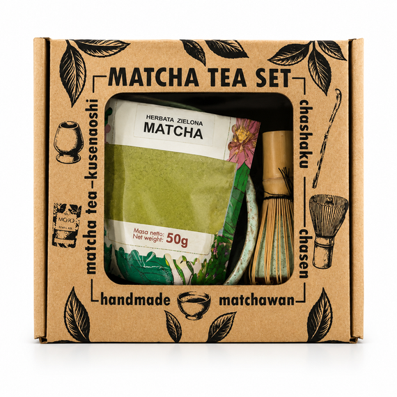 Ceramiczny Zestaw Matcha Tea Set Handmade w pudełku na prezent