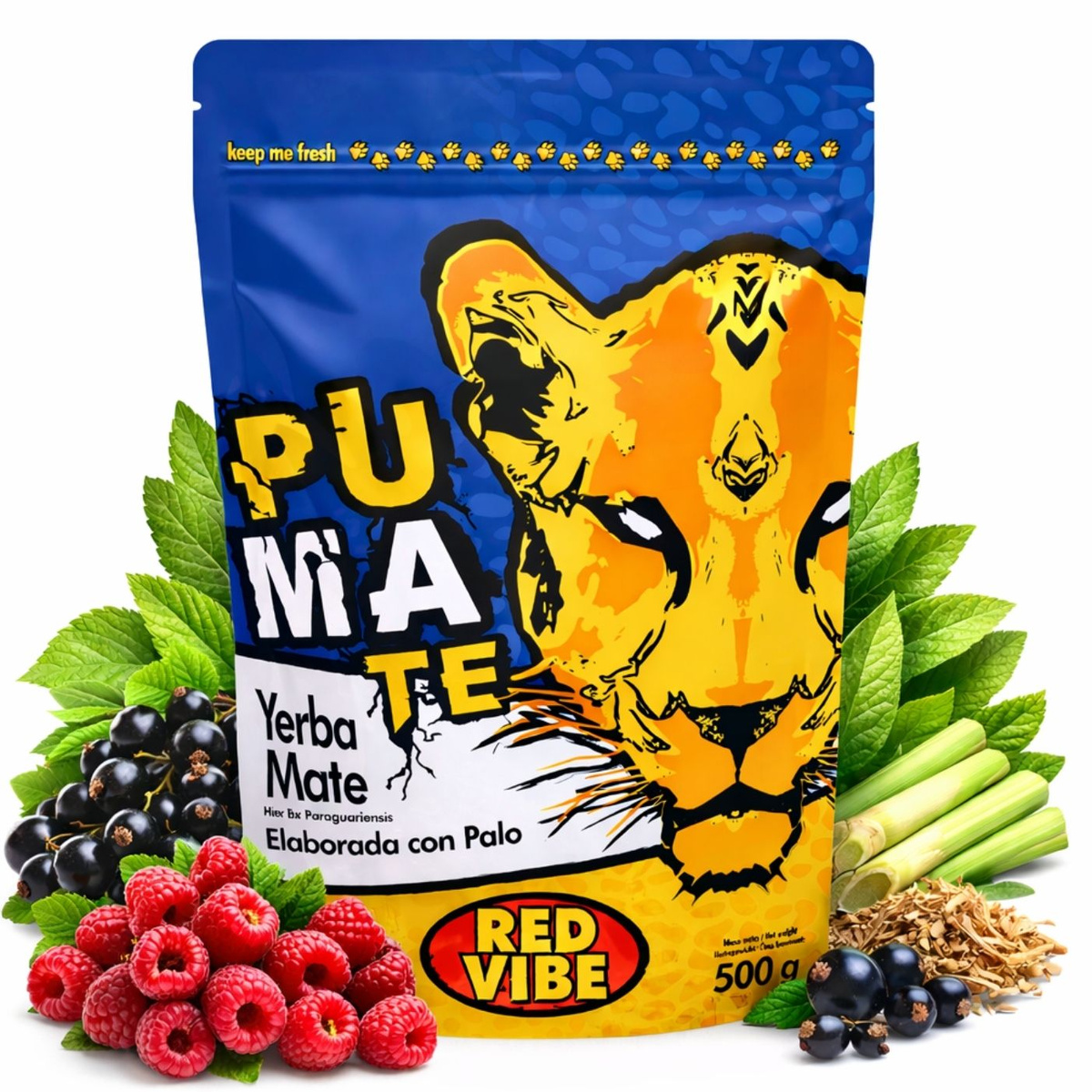 Yerba Mate PumaTe Red Vibe 500g, 0.5 kg