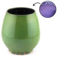 Matero ceramiczne toczone na kole "Zielony Groszek" ~ 330 ml