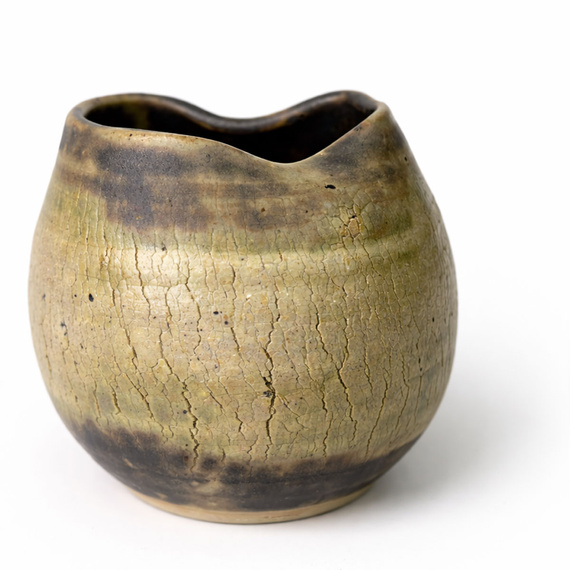 Matero ceramiczne do yerba mate Spękana Ziemia, rękodzieło, 300 ml. 