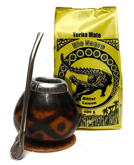 Klimatyczny zestaw z Yerba Mate Rio Negro Bitter Lemon z bombillą 19 cm