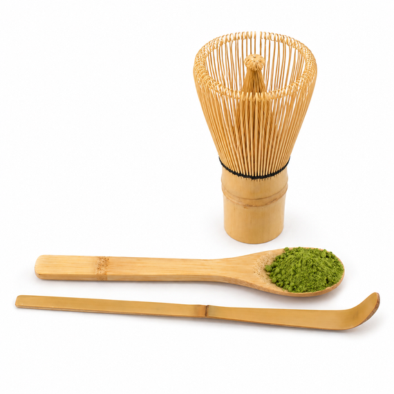 Zestaw Matcha MOJO TEA z bambusowymi akcesoriami  w pudełku prezentowym