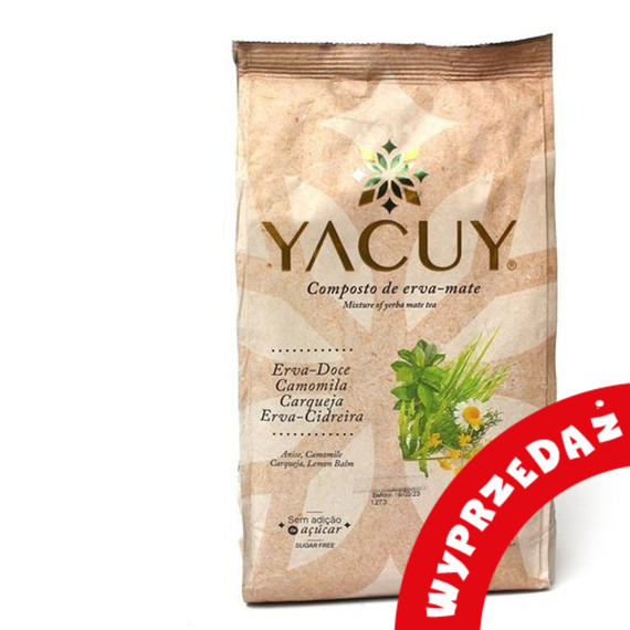  WYPRZEDAŻ Yerba Mate Yacuy Erva Doce Camomila Chimarrao 500 g - delikatnie uszkodzone opakowanie