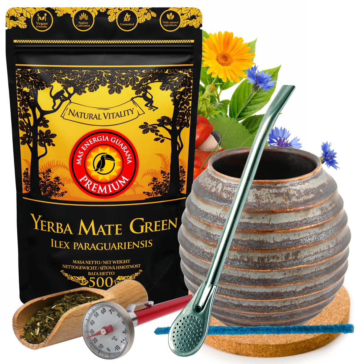 Zestaw Yerba Mate Green Guarana 500g + Akcesoria, 1.03 kg