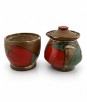 Miniaturowy ceramiczny zestaw do herbaty – ręcznie wykonany dzbanuszek i czarka 100 ml