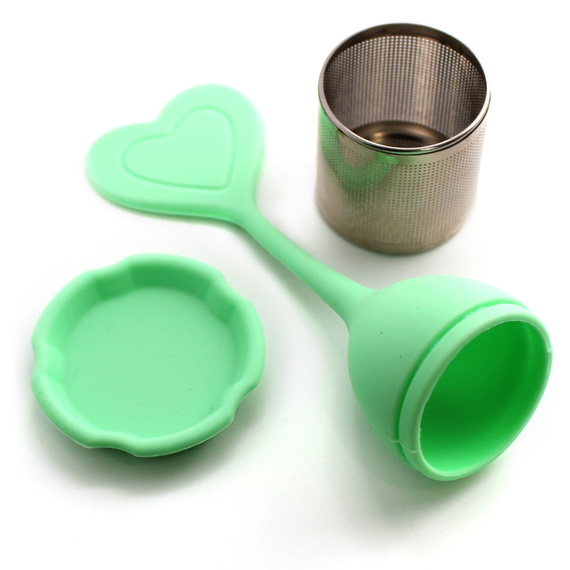 Zaparzacz do herbaty, ziół, yerba mate SERCE z podstawką