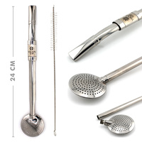 Bombilla Bomba do Yerba Mate Chimarrao Yacuy Prata 24 cm