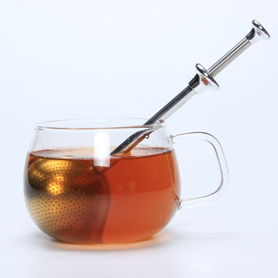 Nierdzewny zaparzacz z długą rączką do yerba mate, herbaty, ziół