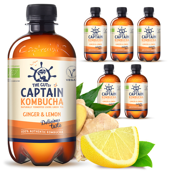Captain Kombucha Ginger & Lemon 6x 400ml