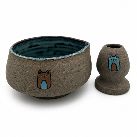 Ceramiczny Zestaw Matcha Tea Set Handmade w pudełku na prezent