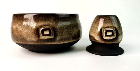 Zestaw Matcha Tea Set z czarnej gliny z ceramicznymi akcesoriami handmade w pudełku na prezent