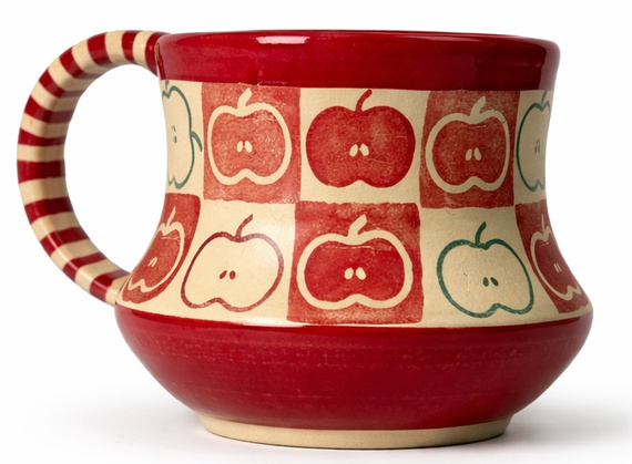 Ceramiczny kubek ręcznie robiony "Rajskie jabłuszko" 450ml