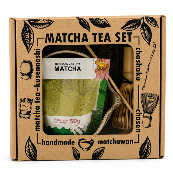 Ceramiczny Zestaw Matcha Tea Set Handmade w pudełku na prezent